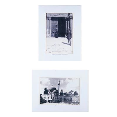 Fotografie d’epoca, Carabiniere davanti al Santo Sepolcro (1918) e Moschea El-Jazzar, Akko (1935)