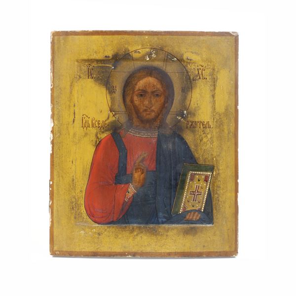 Icona raffigurante Cristo Pantocratore. Russia XIX secolo