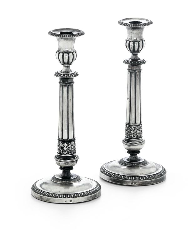 Coppia di candelieri. Piacenza XIX secolo