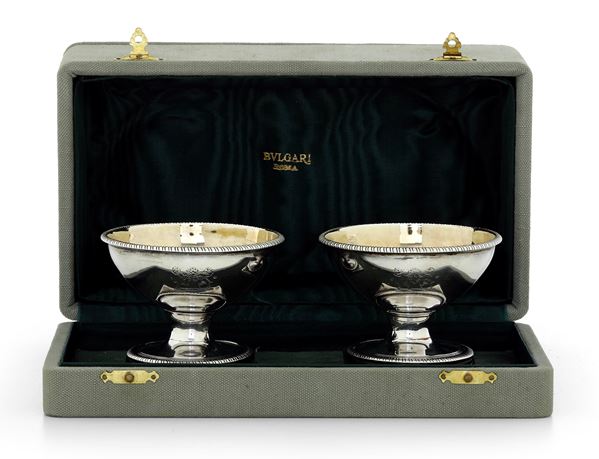 Coppia di saliere. Londra 1832, argentiere James Wintle