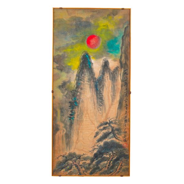 Artista cinese del XX secolo Paesaggio montano