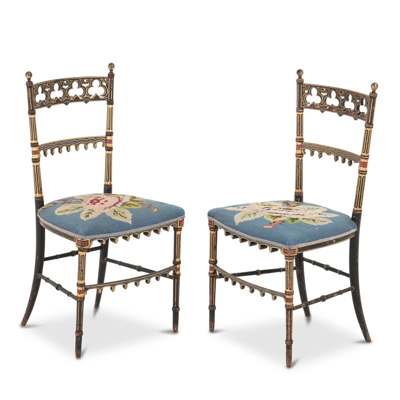 Coppia di sedie chiavarina. XIX-XX secolo  - Auction Antique - Cambi Casa d'Aste