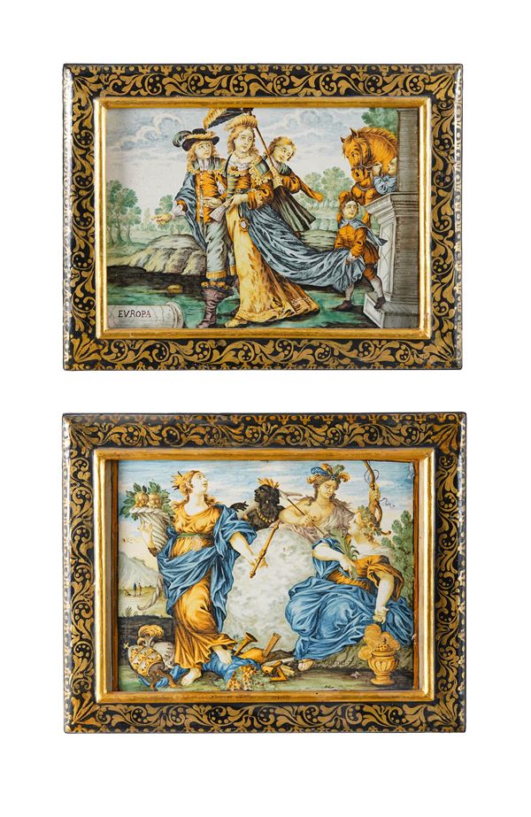 Due targhe. Castelli, Carmine Gentili e figli, circa 1750