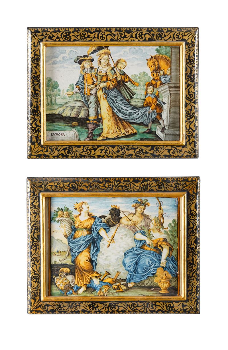 Due targhe. Castelli, Carmine Gentili e figli, circa 1750  - Asta Fine Art Selection - Cambi Casa d'Aste
