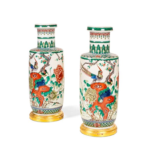 Coppia di vasi. Cina, Dinastia Qing, XIX secolo