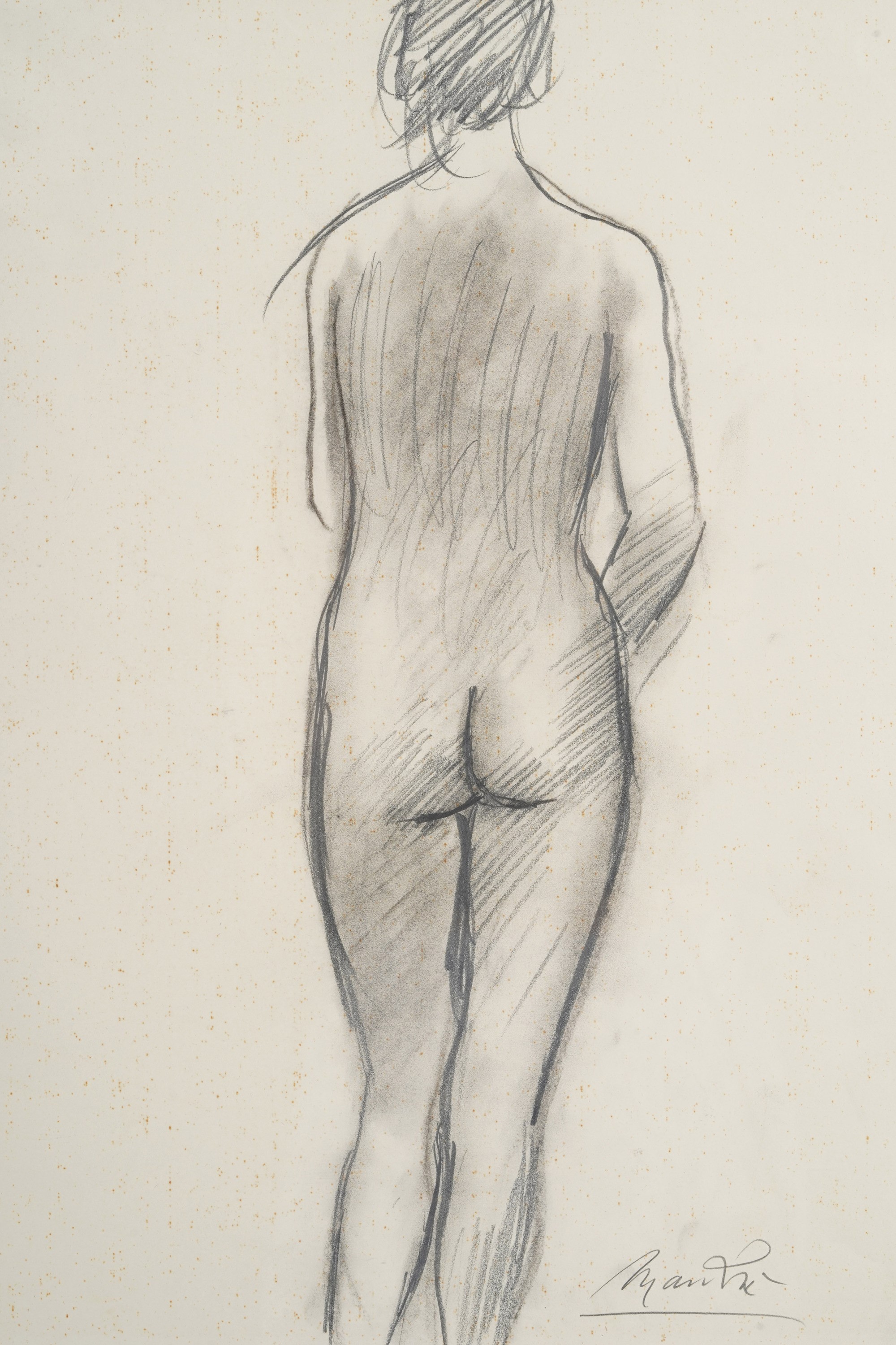 Giacomo Manzù - Nudo di donna, matita su carta
