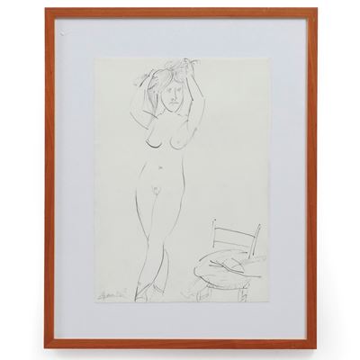 Nudo di donna, matita su carta