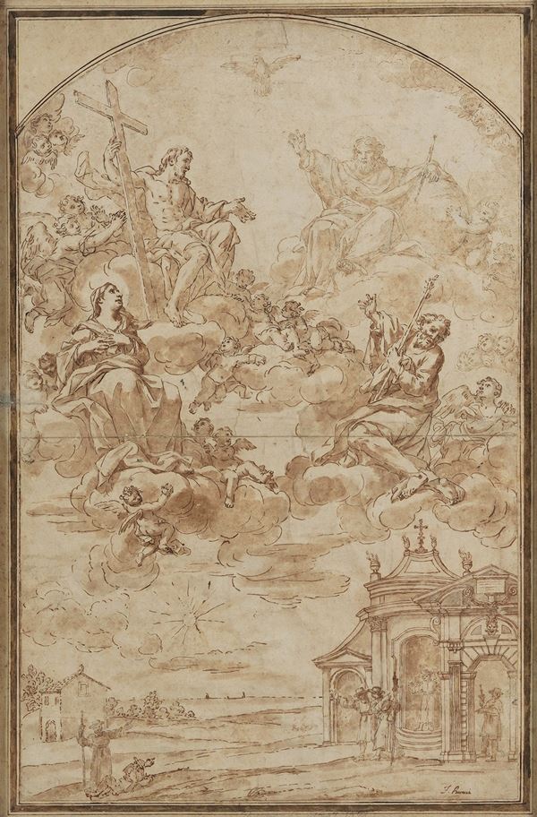 Scuola napoletana del XVIII secolo La Trinità con la Vergine e San Giuseppe