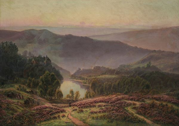 Paesaggio con erica fiorita