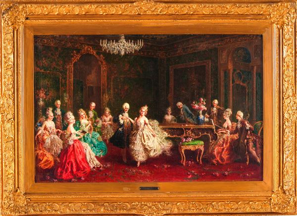 Scena di ballo in abiti settecenteschi