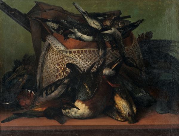 Pittore del XIX-XX secolo Natura morta con cacciagione