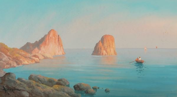 Anonimo del XIX-XX secolo Marina a Capri