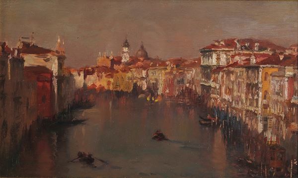 Pittore del XIX-XX secolo Veduta del Canal Grande