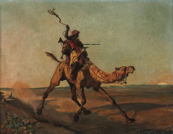 Anonimo del XIX-XX secolo Cammello con cammelliere