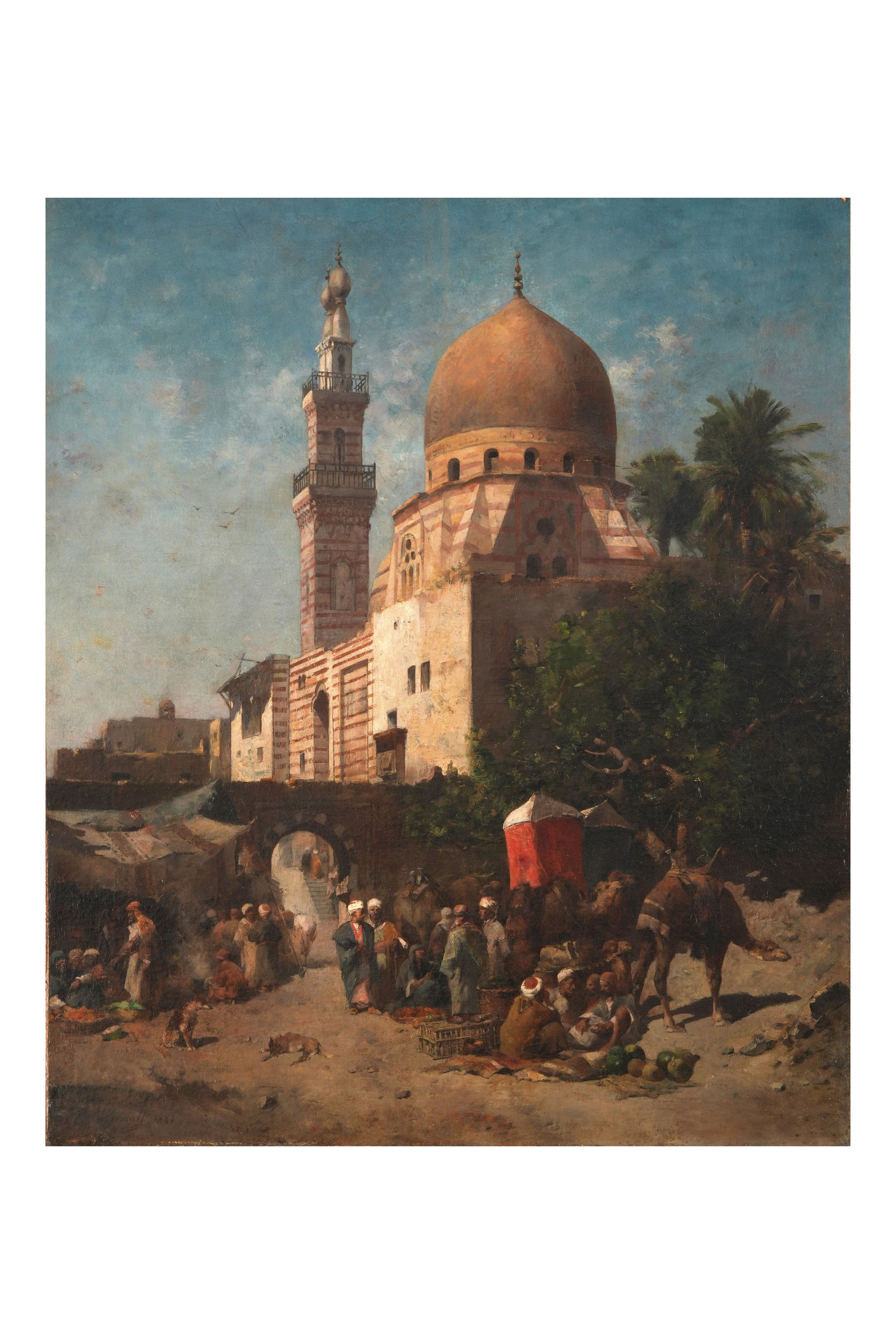 Émile Regnault De Maulmain - L’arrivo della Carovana Davanti alla Moschea Émir Akhor del Cairo