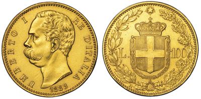 Regno D'italia. Umberto i di Savoia, 1878-1900. 100 Lire 1883.