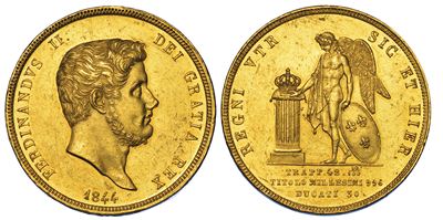 Napoli. Ferdinando II di Borbone, 1830-1859. 30 Ducati 1844.