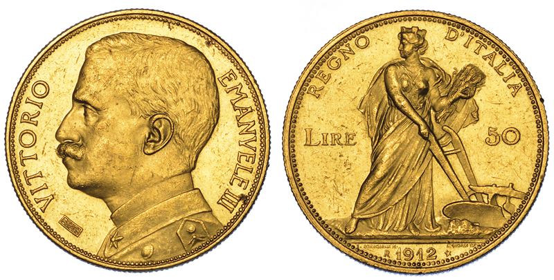 REGNO D'ITALIA. VITTORIO EMANUELE III DI SAVOIA, 1900-1946. 50 Lire 1912. Aratrice.  - Asta Numismatica - Cambi Casa d'Aste