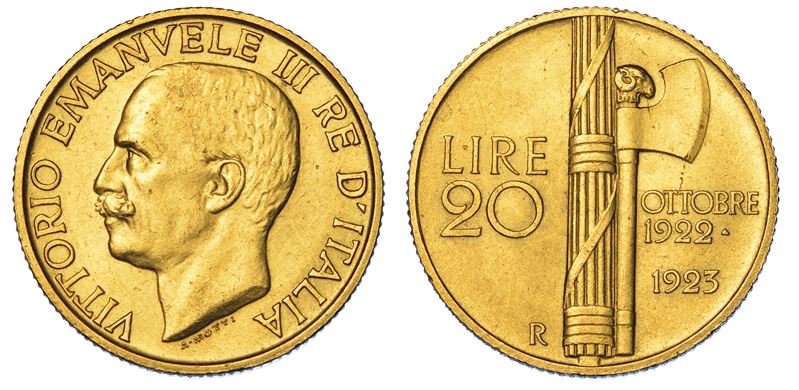 REGNO D'ITALIA. VITTORIO EMANUELE III DI SAVOIA, 1900-1946. 20 Lire 1923. Fascetto.  - Auction Numismatics - Cambi Casa d'Aste