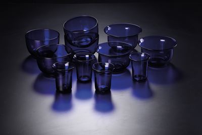 Sette Ciotole e Quattro Bicchieri. Francia, Manifattura Baccarat, Primi del XX Secolo.