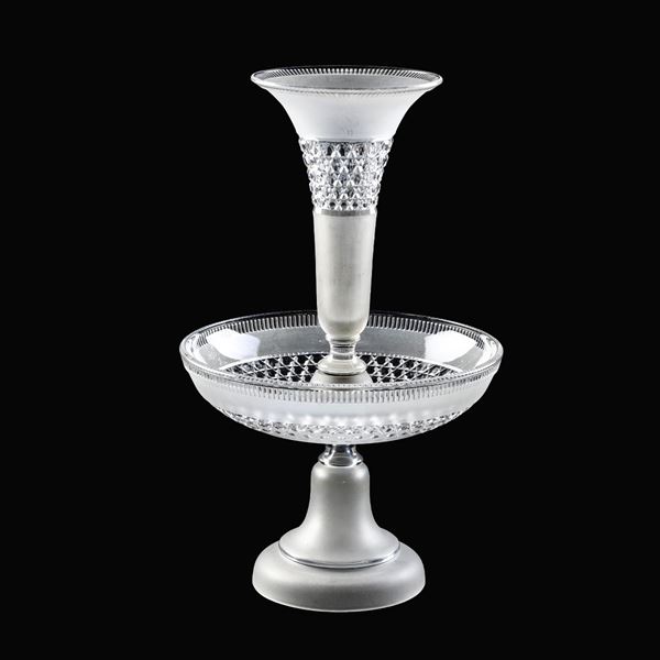 Alzata centrotavola Francia, Manifattura Baccarat, primi del XX secolo 