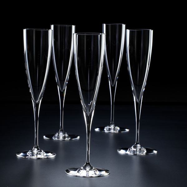 Dodici flûtes “Dom Perignon” Francia, Manifattura Baccarat, XX secolo