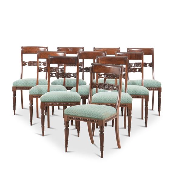 Gruppo di 4 sedie, XIX secolo