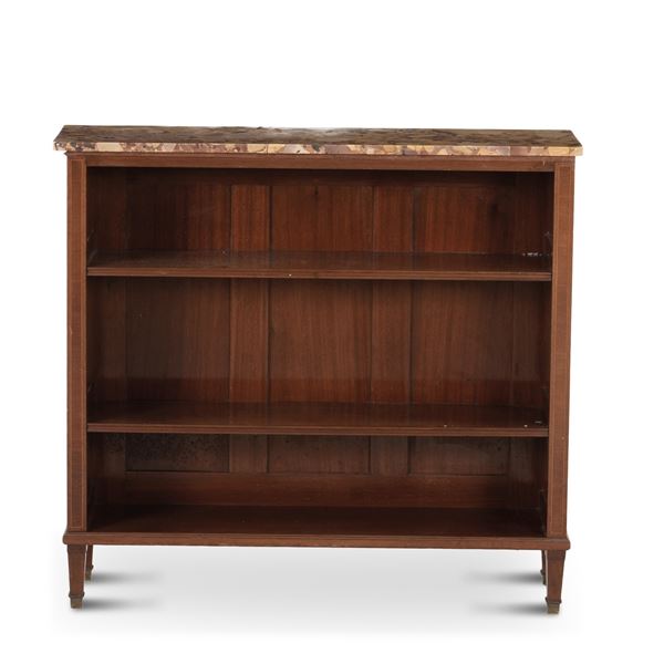 Piccola libreria a tre ripiani a giorno