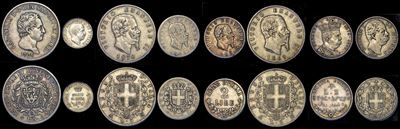 Regno di Sardegna e D’italia. Lotto di Otto Monete.