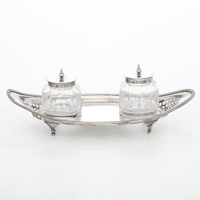 Atkin Bros, Calamaio in argento e vetro, Città di Sheffield, 1910