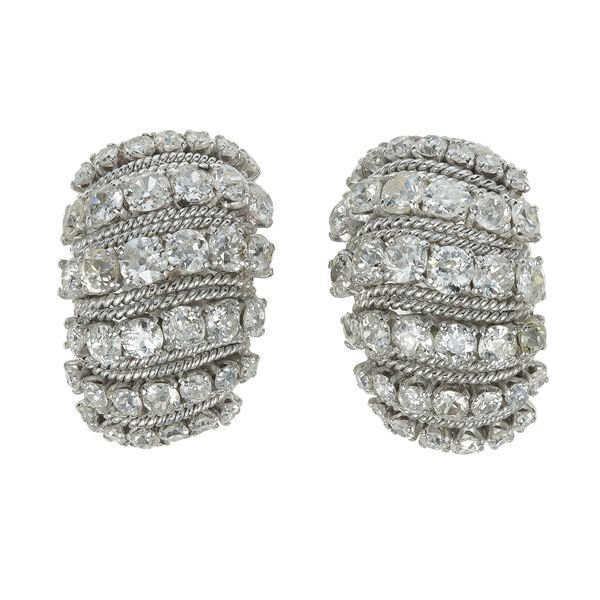 Pair of old-cut diamond earrings
