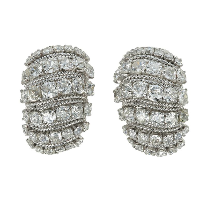 Pair of old-cut diamond earrings  - Auction Fine Jewels - Cambi Casa d'Aste