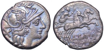 Saufeia. L. Saufeius, 152 a.C. Denario.