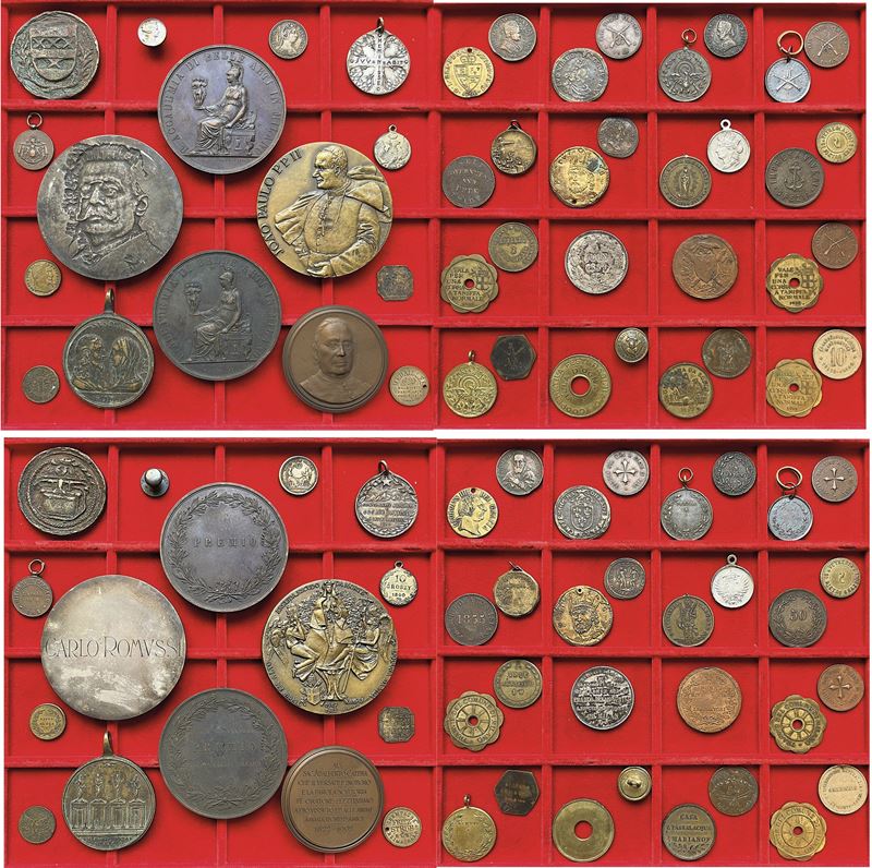 VARIE. Lotto di 46 medaglie e gettoni.  - Auction Numismatics - Cambi Casa d'Aste