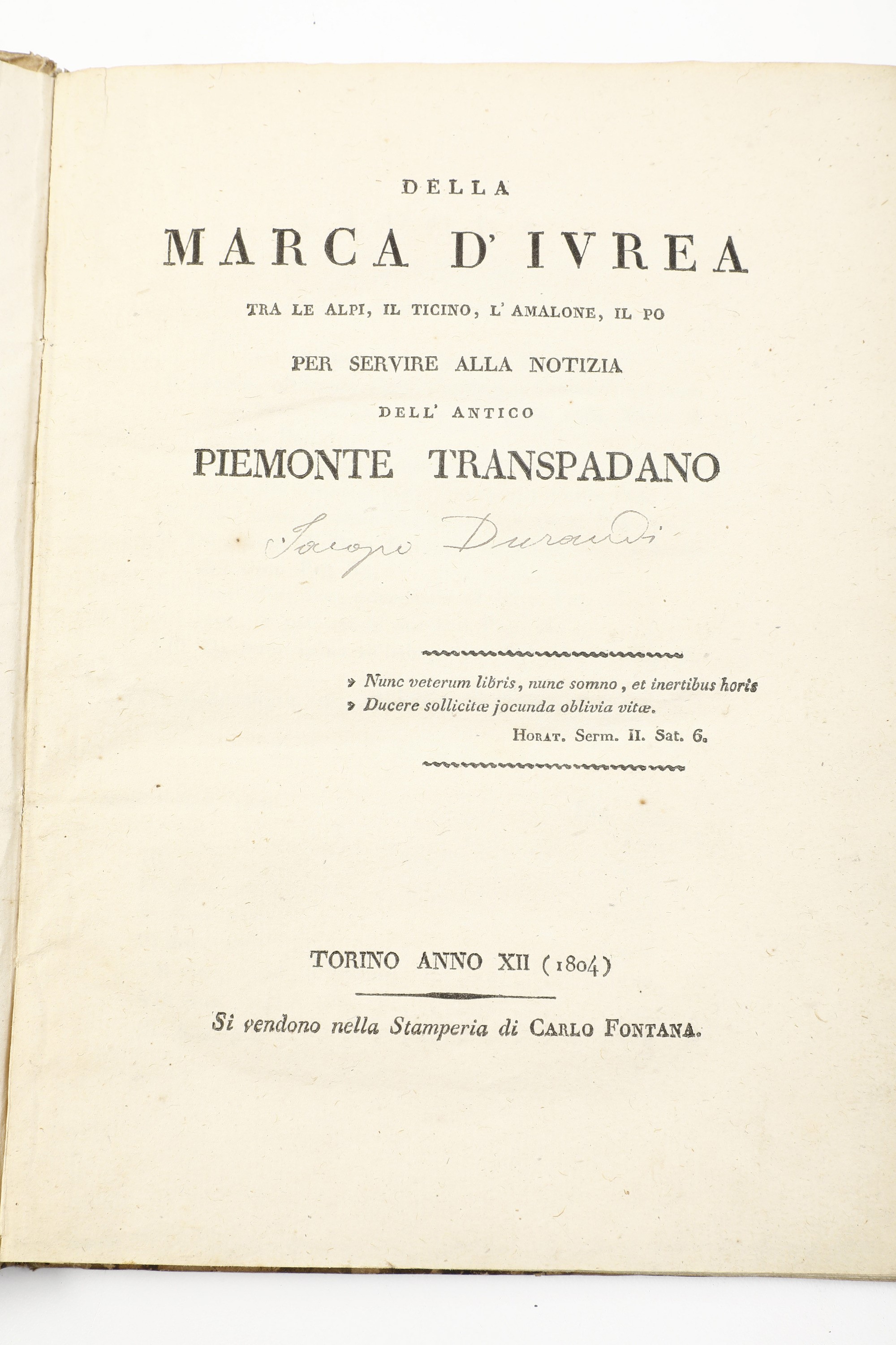 Jacopo Durandi Lotto di Sei Opere