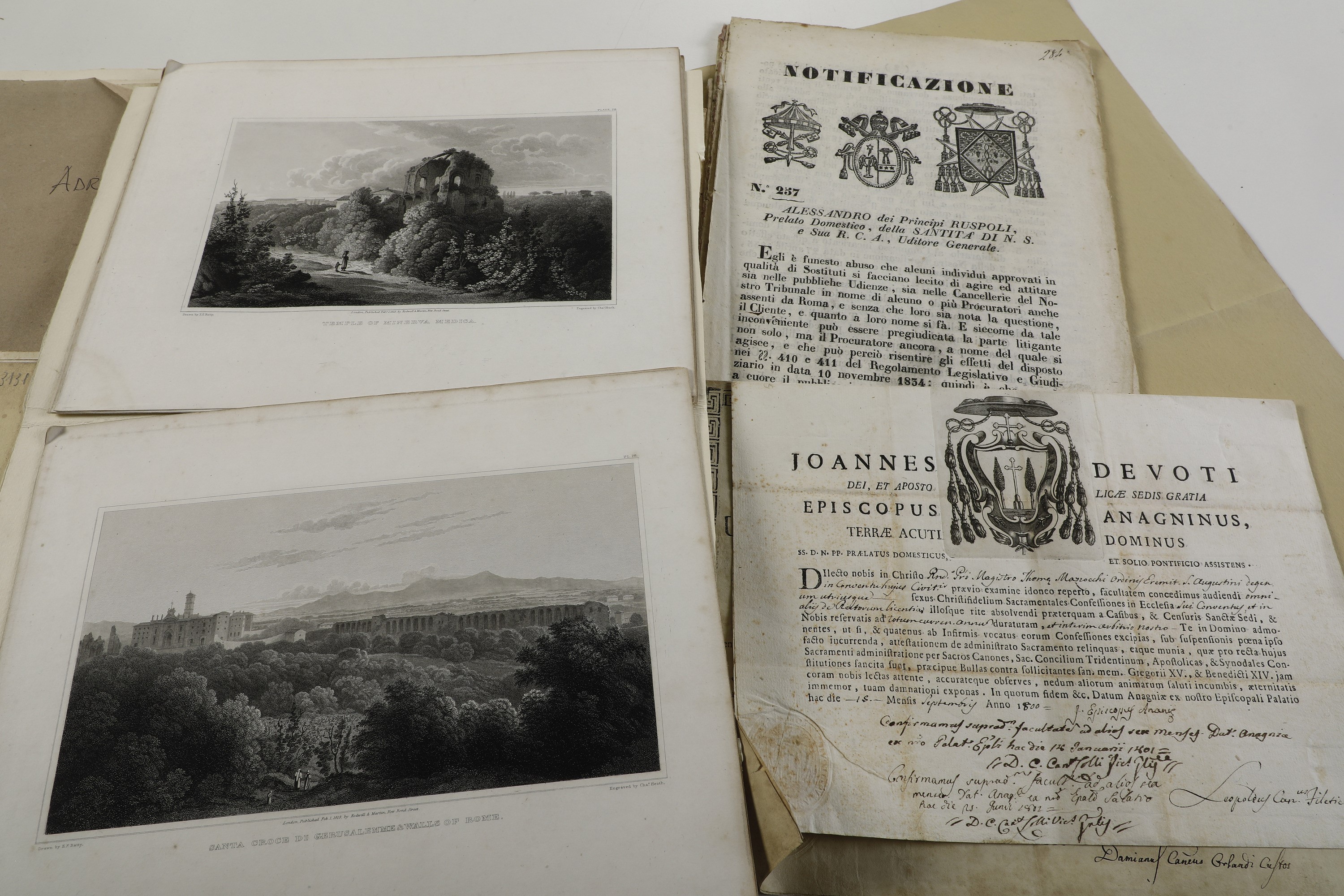Adrien Manglard (1695-1760) e Altri Raccolta di Stampe del XIX e XX Secolo, Aventi per Soggetto R...