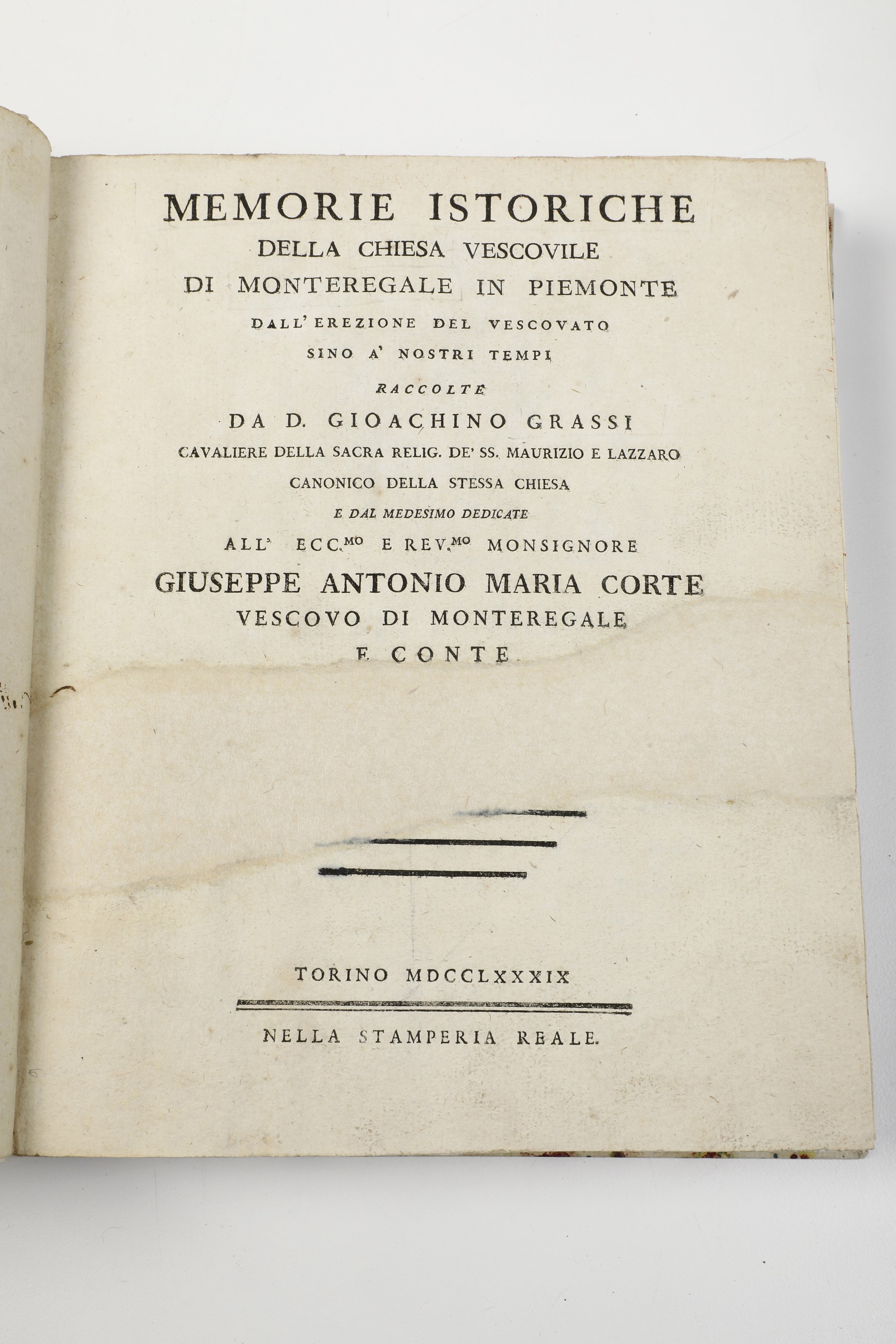 Gioachino Grassi di Santa Cristina Memorie Istoriche della Chiesa Vescovile di Monteregale in Pie...