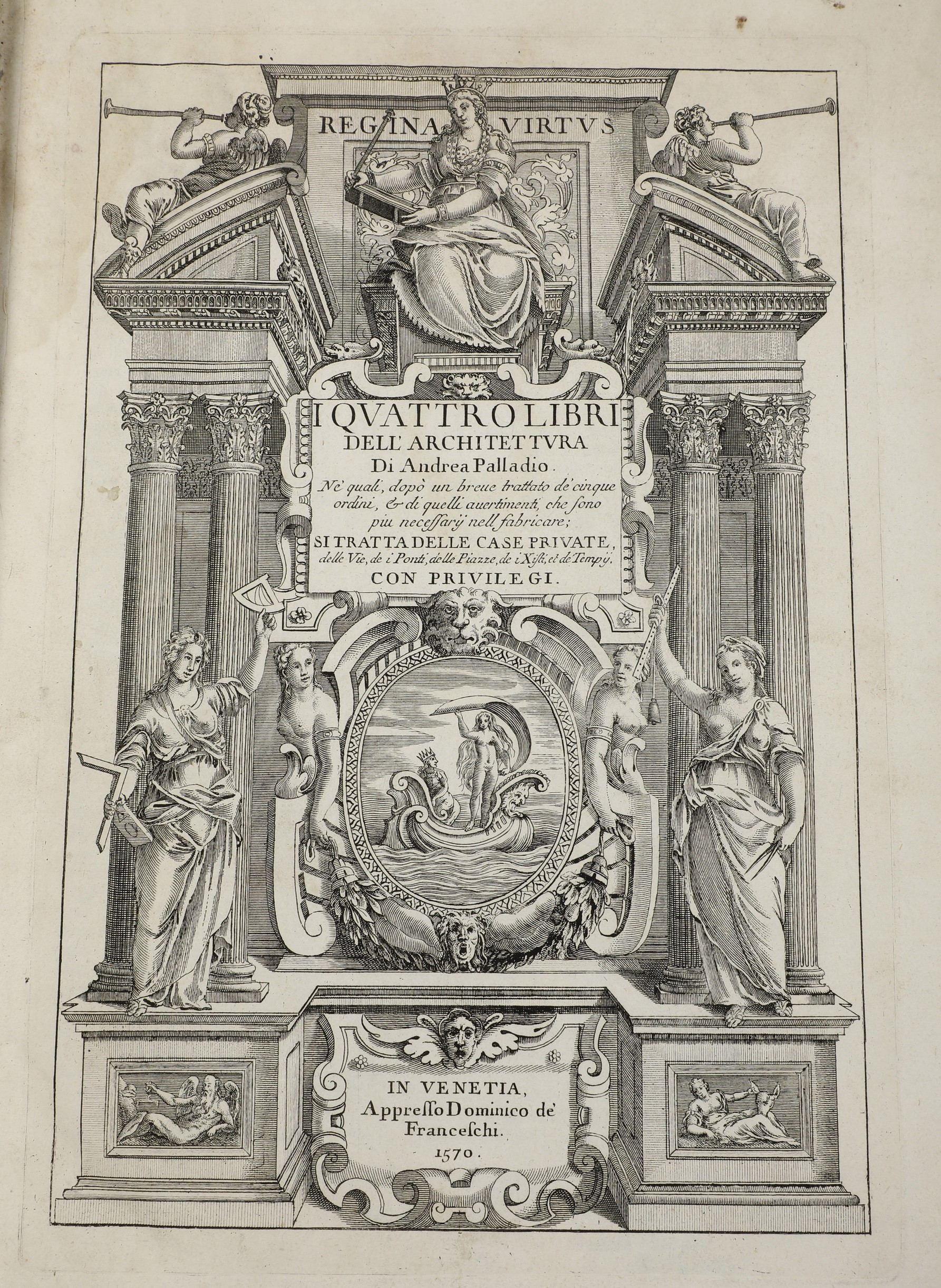 Palladio Andrea (1508-1580) i Quattro Libri Dell'architettura..in Venetia, Appresso Domenico De' ...