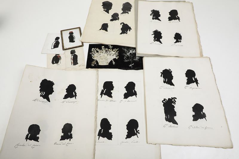 Raccolta di silhouettes, XIX secolo  - Auction Prints - Cambi Casa d'Aste
