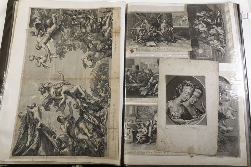 Grande lotto di incisioni con soggetti da Rubens, Tiziano, Poussin e Tintoretto.  - Auction Prints - Cambi Casa d'Aste