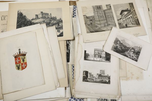 Miscellanea di stampe, per lo più del XIX secolo, e raffiguranti vedute di città