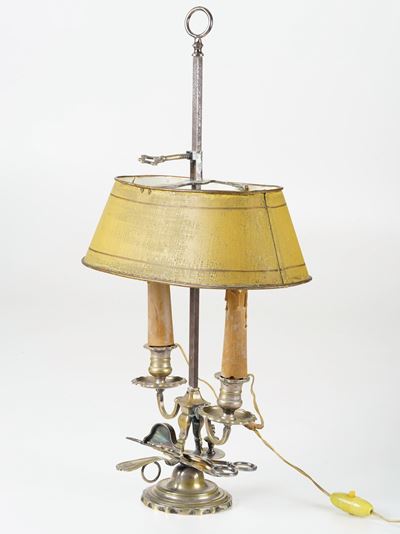 Lampada Bouillotte in Ferro e Bronzo, XIX Secolo