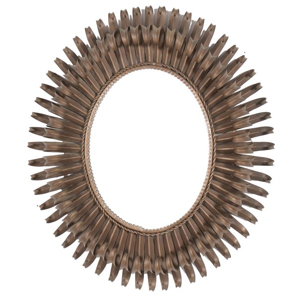 Specchio in metallo. Francia, 1950 ca.