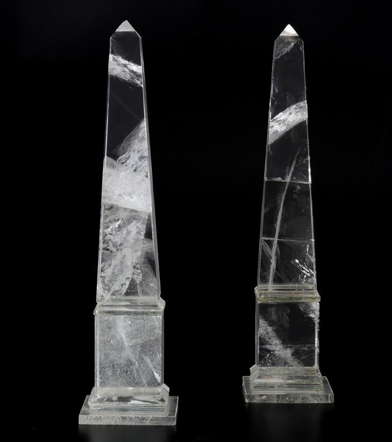 Coppia di obelischi in cristallo di Rocca  - Asta Antiquariato - Cambi Casa d'Aste