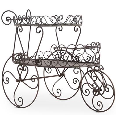 Carrello Portavivande da Giardino in Metallo Dipinto
