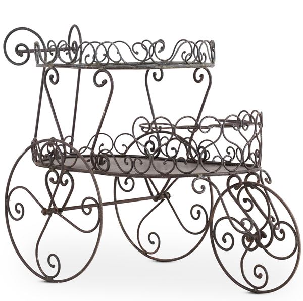 Carrello portavivande da giardino in metallo dipinto