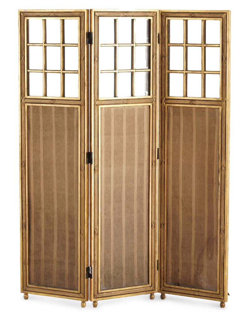 Paravento in legno intagliato e dorato. XIX-XX secolo  - Auction Antiques - Cambi Casa d'Aste