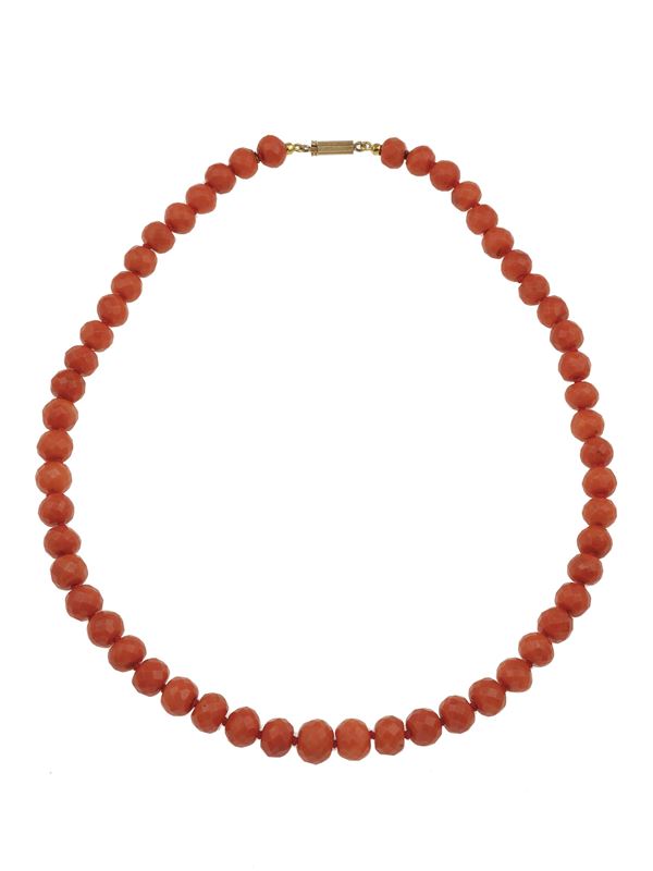 Coral and gold necklace