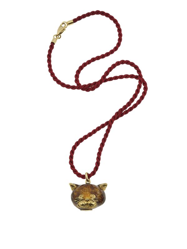 Enamel and gold pendent