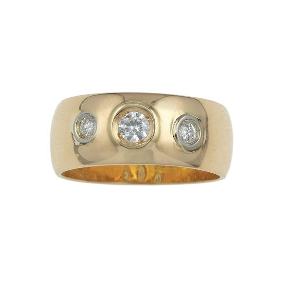Diamond and gold ring
